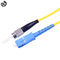 Diâmetro personalizado amarelo do cabo do único modo de cabo de remendo da fibra ótica do Sc de Fc